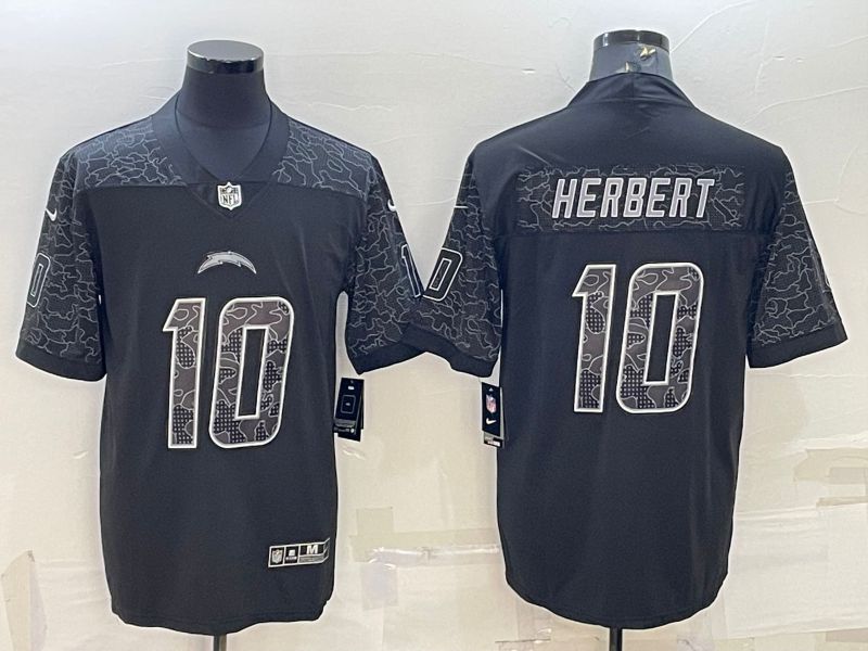 Men Los Angeles Chargers 10 Herbert Black Reflector 2022 Nike Limited NFL Jersey